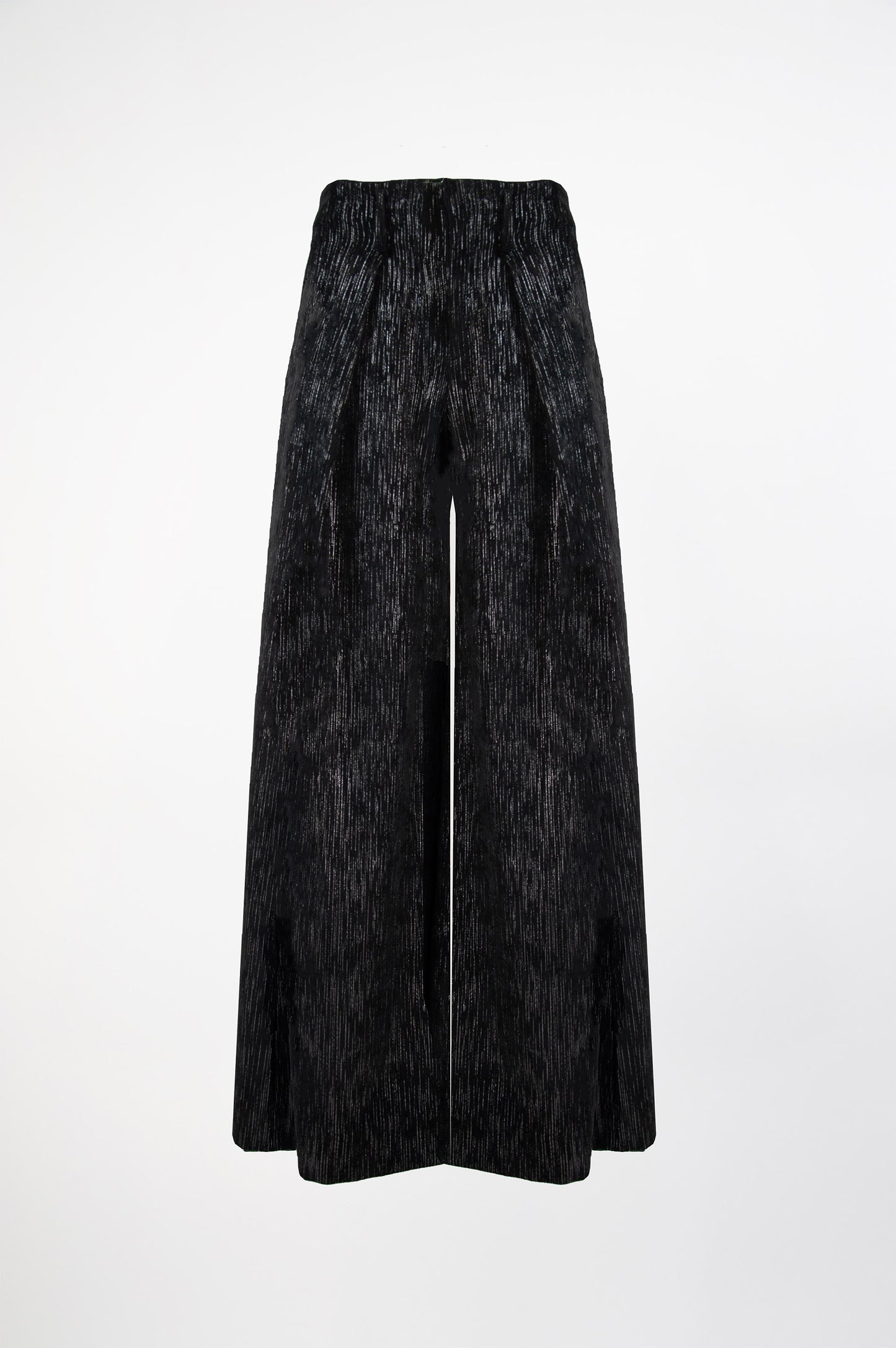 Metallic Wide Pants-Black and Black