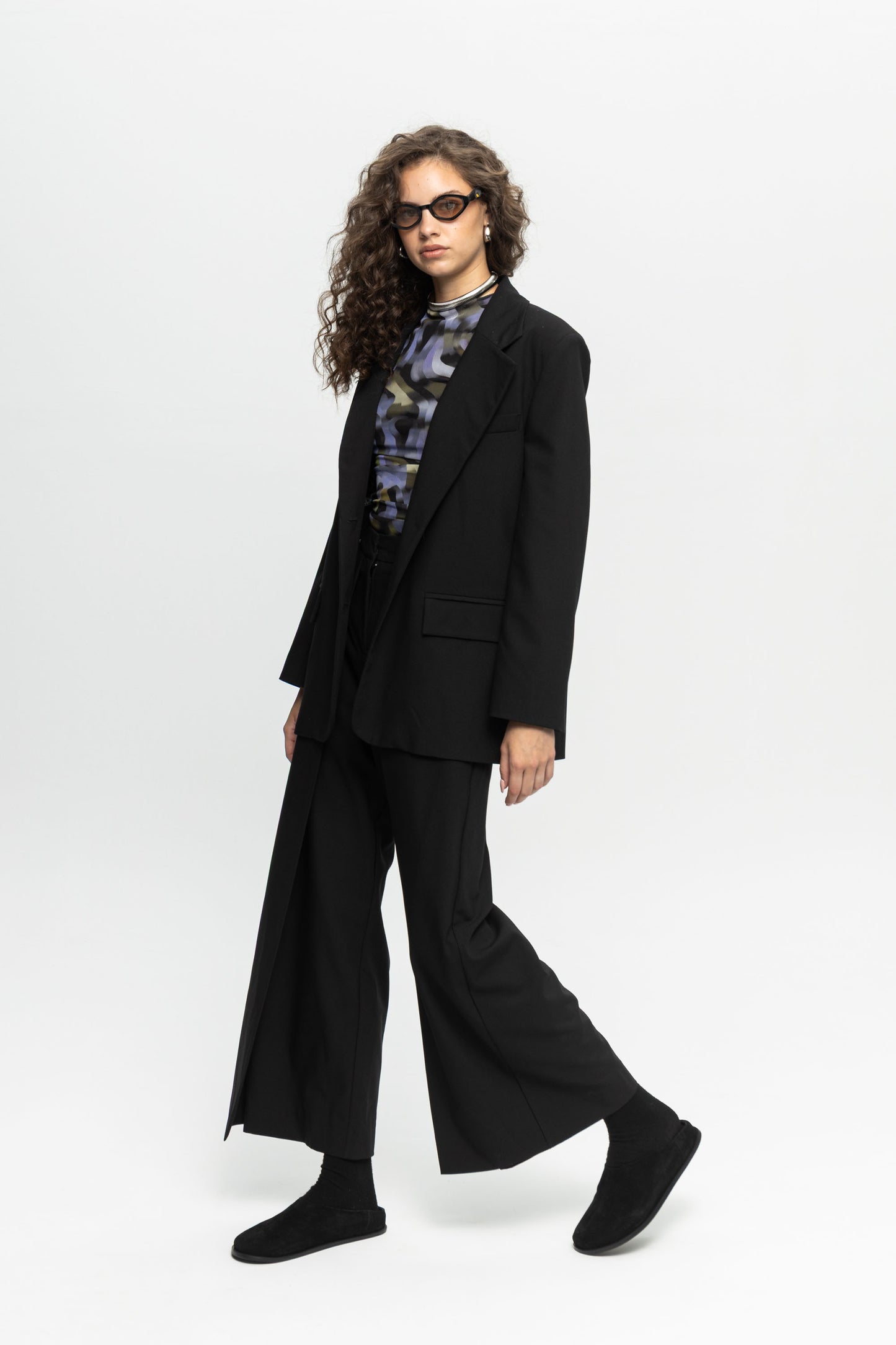 Black Blazer-Black and Black