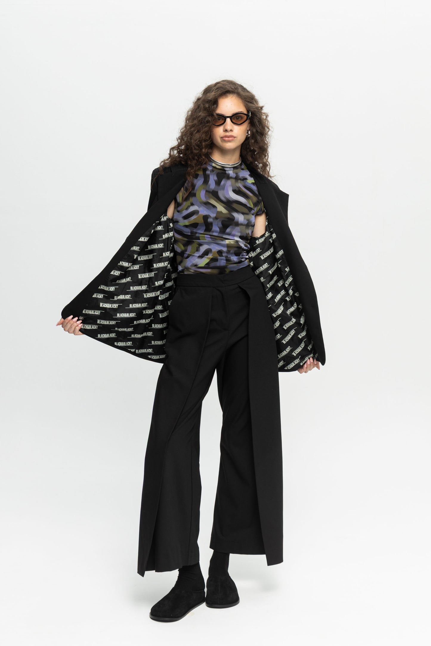 Black Blazer-Black and Black