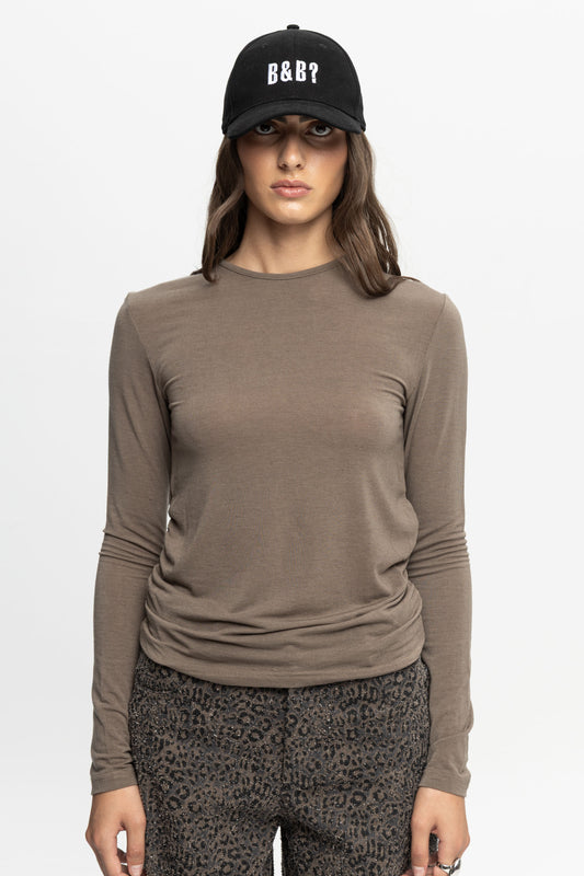 Crewneck Blouse-Black and Black