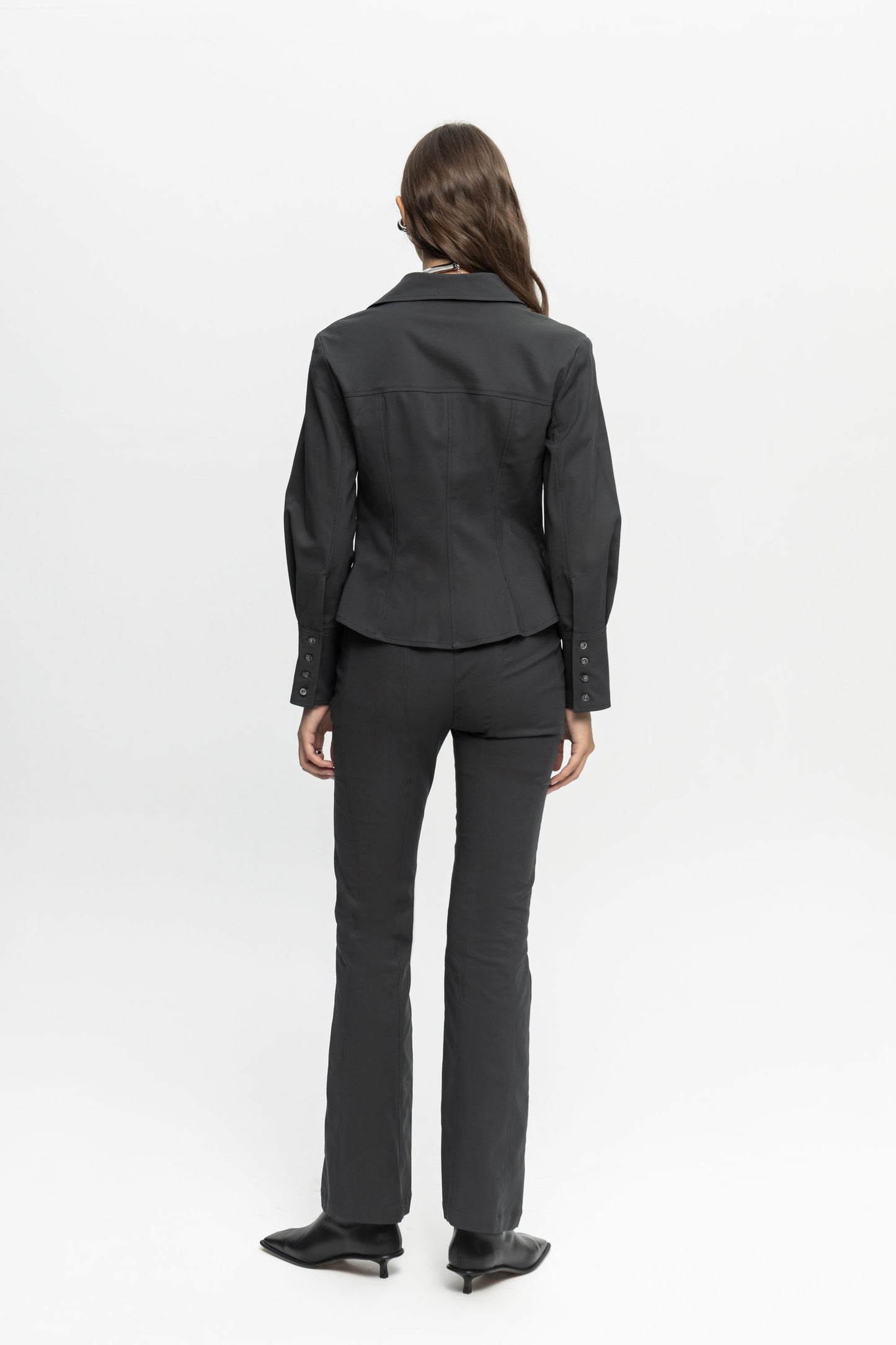 Grey Biker Trousers-Black and Black