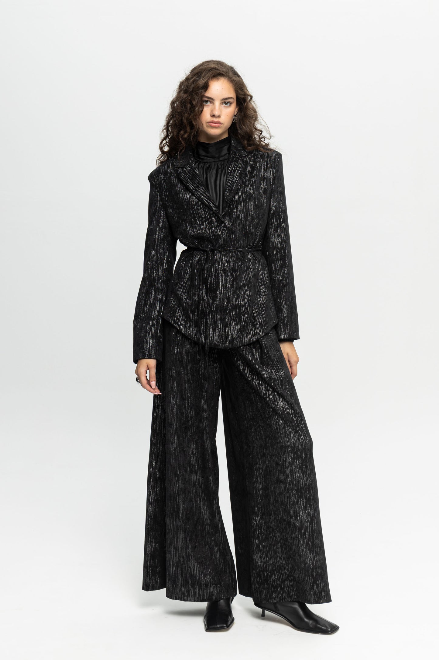 Metallic Jacket-Black and Black