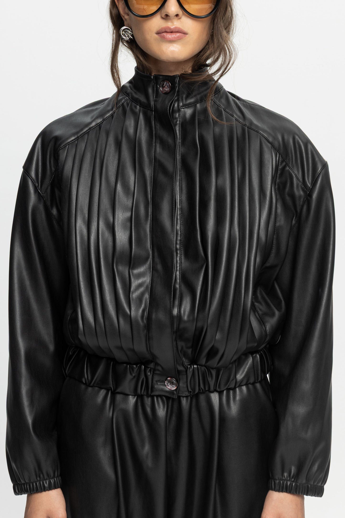 Black Leather Jacket-Black and Black