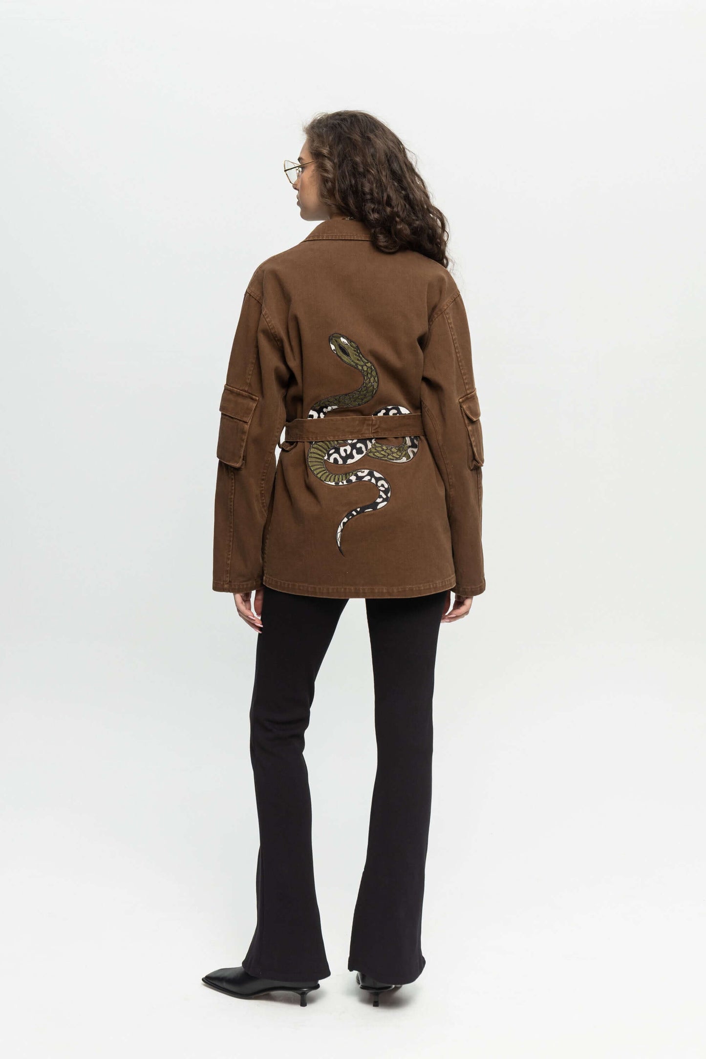 Snake Utility Jacket-Black and Black