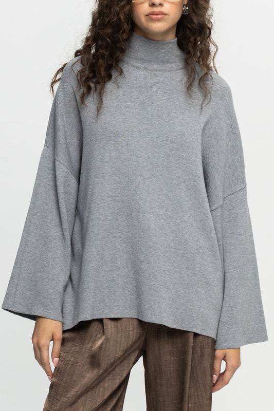 Turtleneck Sweater-Black and Black