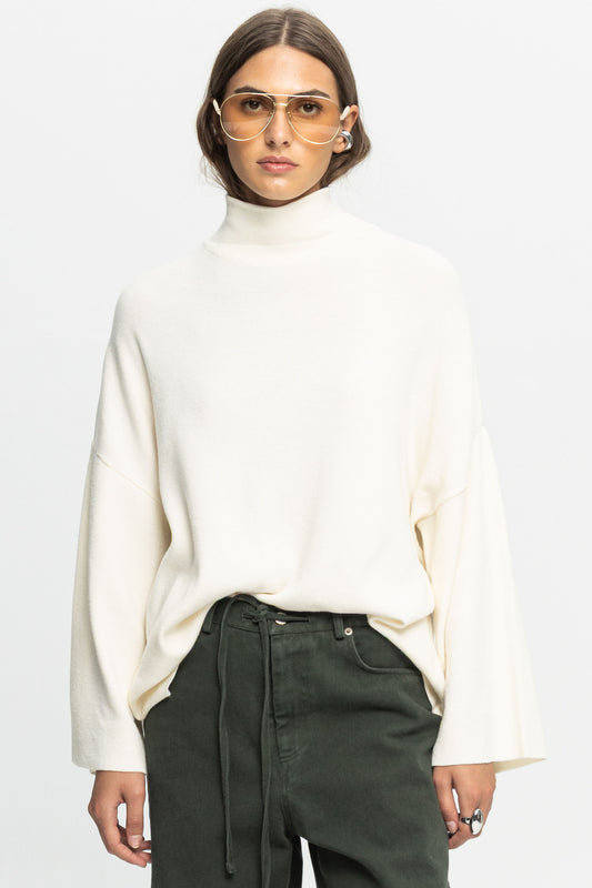 Turtleneck Sweater-Black and Black