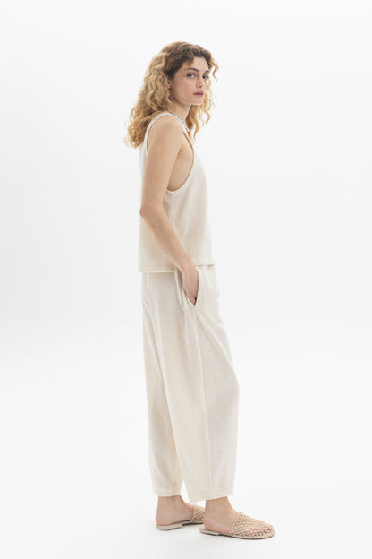 Sleeveless Textured Top featuring a relaxed silhouette and lightweight fabric, perfect for everyday wear.