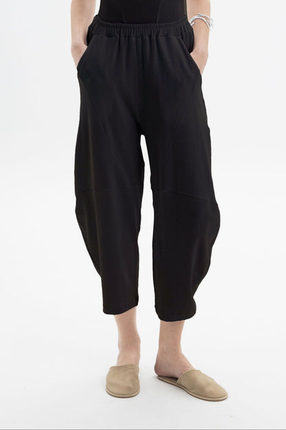 Black and Black B&B x F relaxed tapered pants in black, shown with a comfortable, casual fit and sleek design.