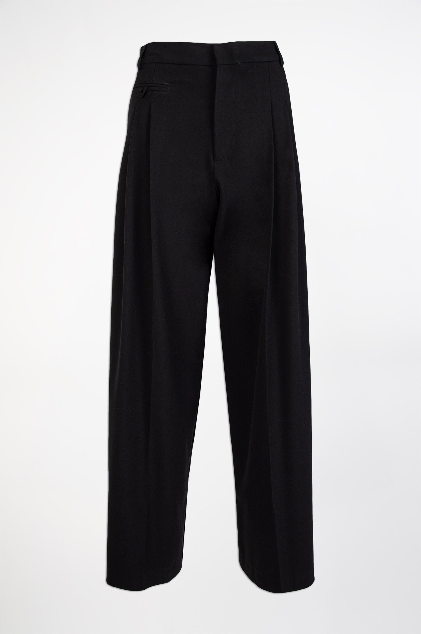 Black Wide-Leg Pants-Black and Black