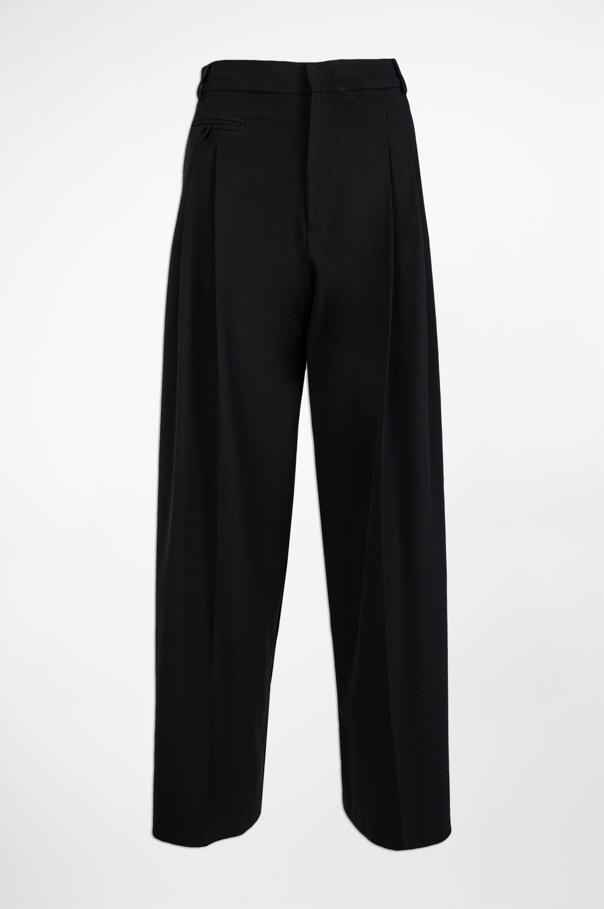 Black Wide-Leg Pants-Black and Black