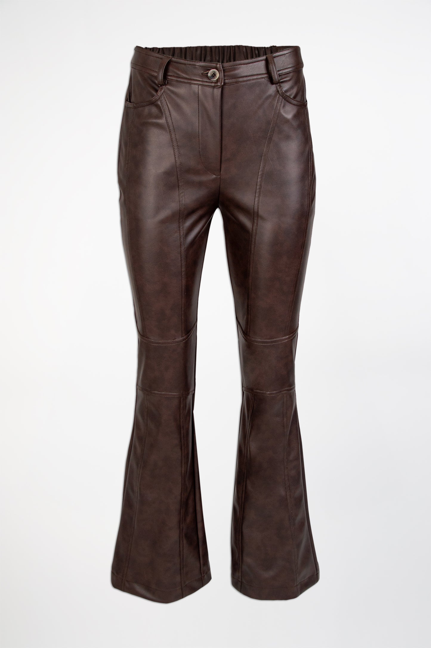 Biker Leather Trousers-Black and Black