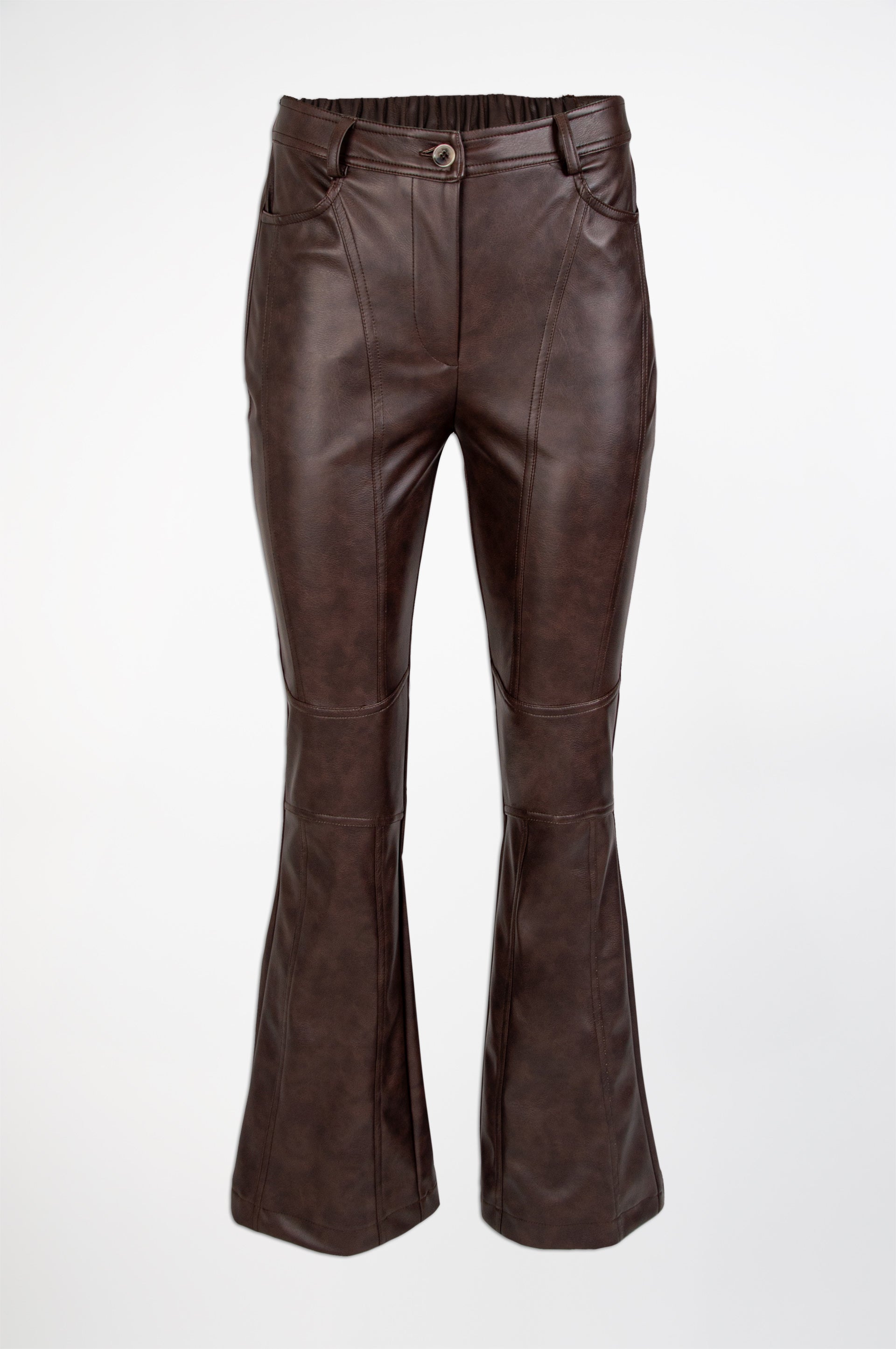 Biker Leather Trousers-Black and Black