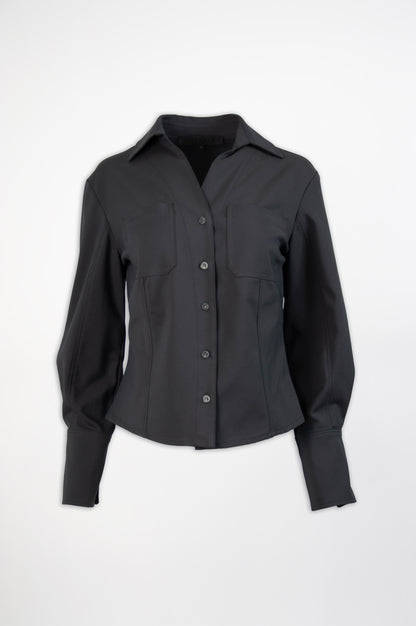 Grey Shirt-Black and Black