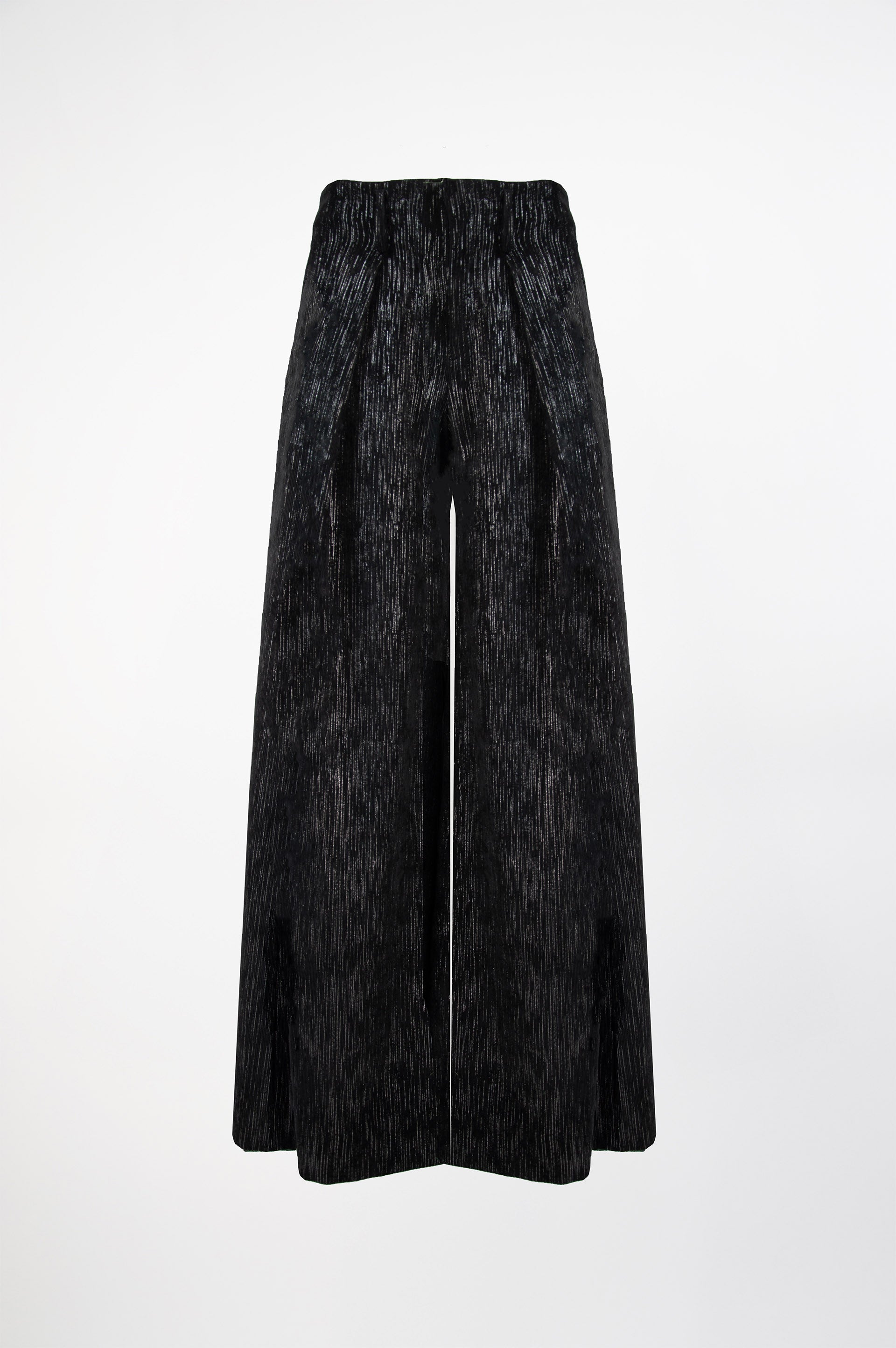 Metallic Wide Pants-Black and Black