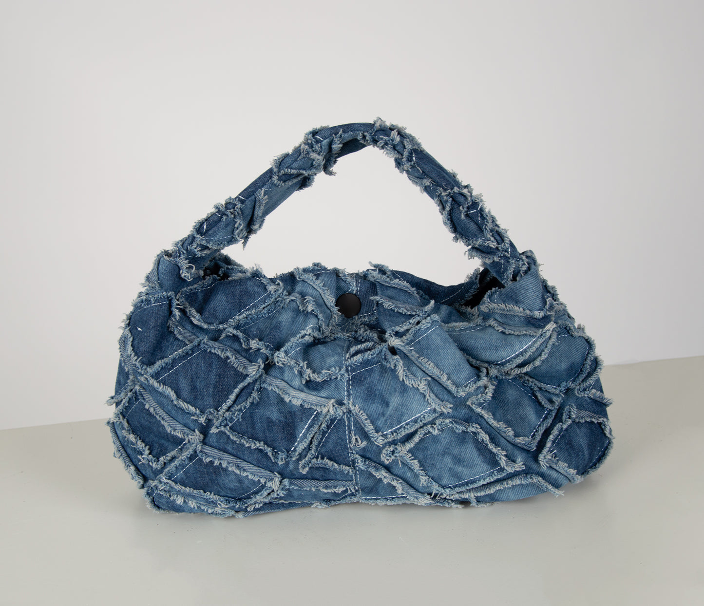 Denim Clutch Bag-Black and Black