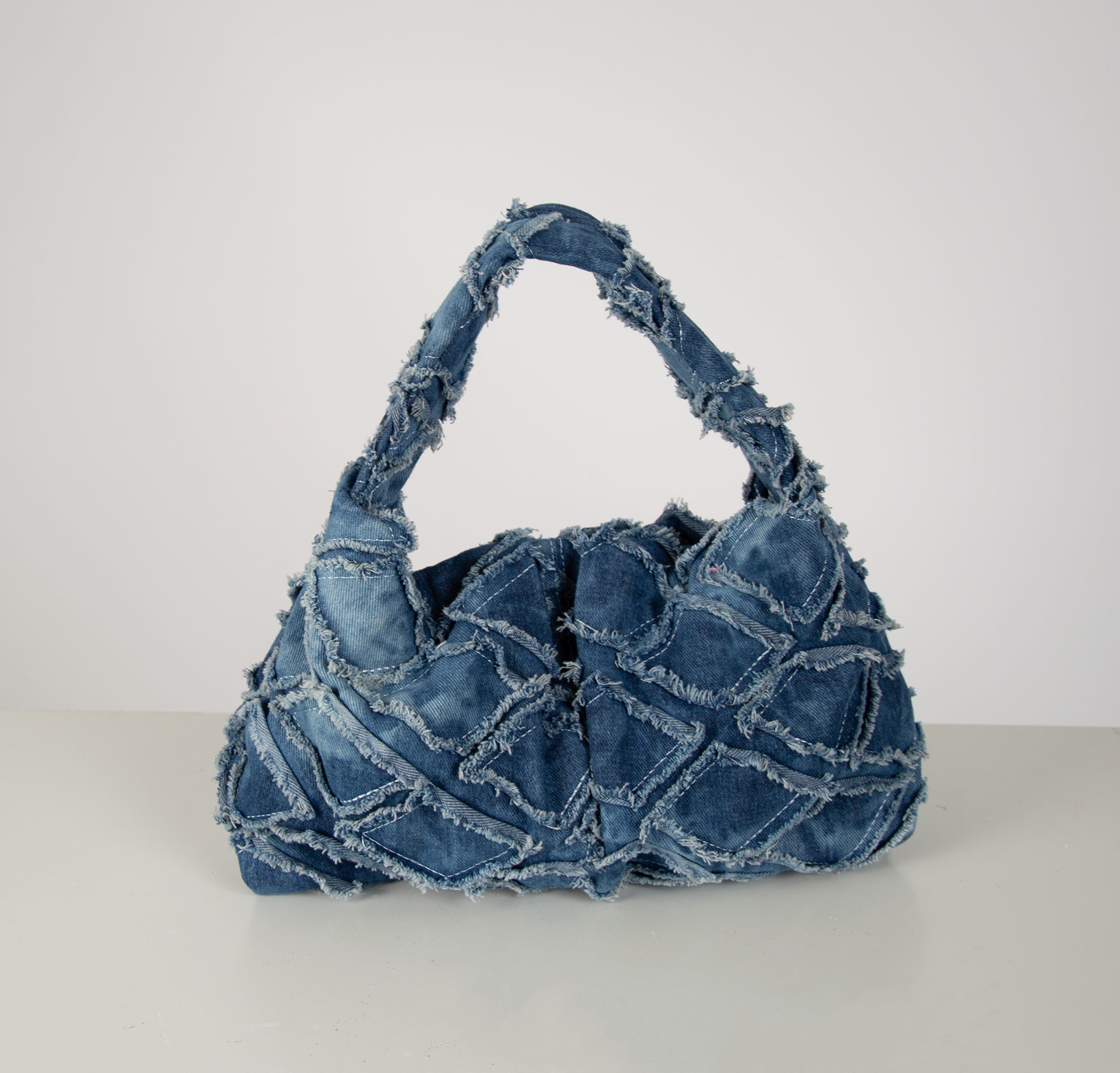 Denim Clutch Bag-Black and Black