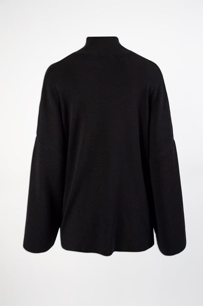 Turtleneck Sweater-Black and Black