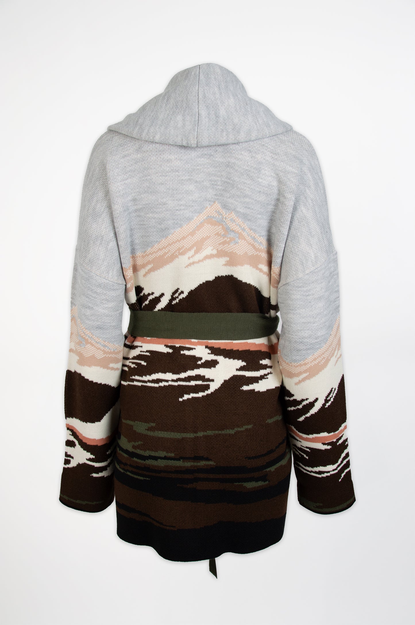 Mountain Knit Cardigan-Black and Black