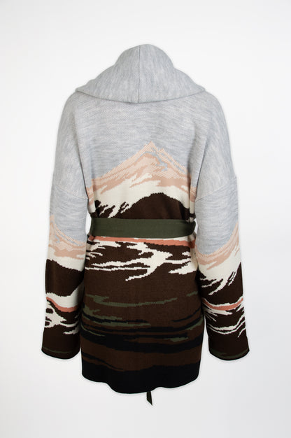 Mountain Knit Cardigan-Black and Black