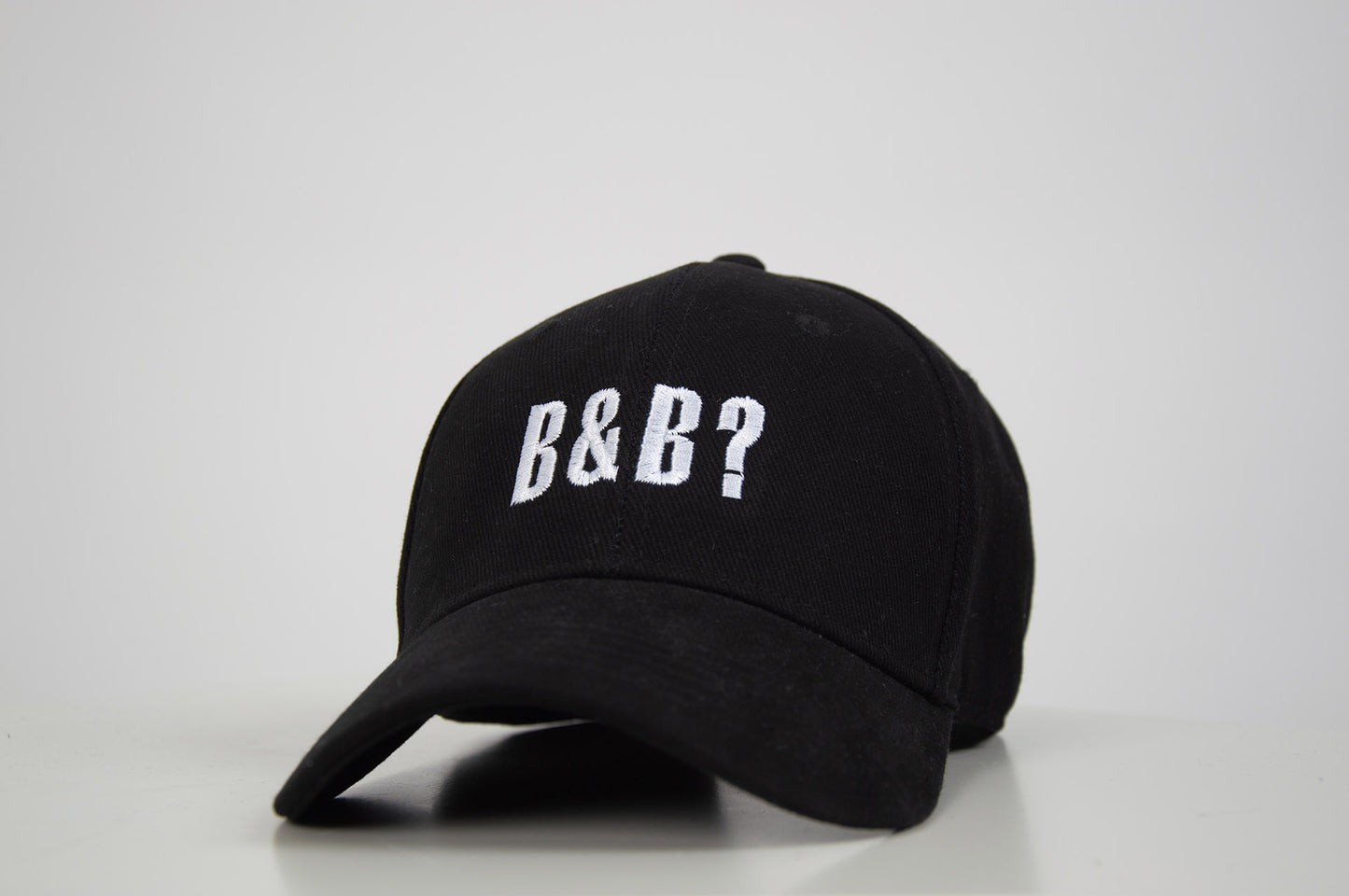 "B&B?" Embroidered Baseball Cap-Black and Black