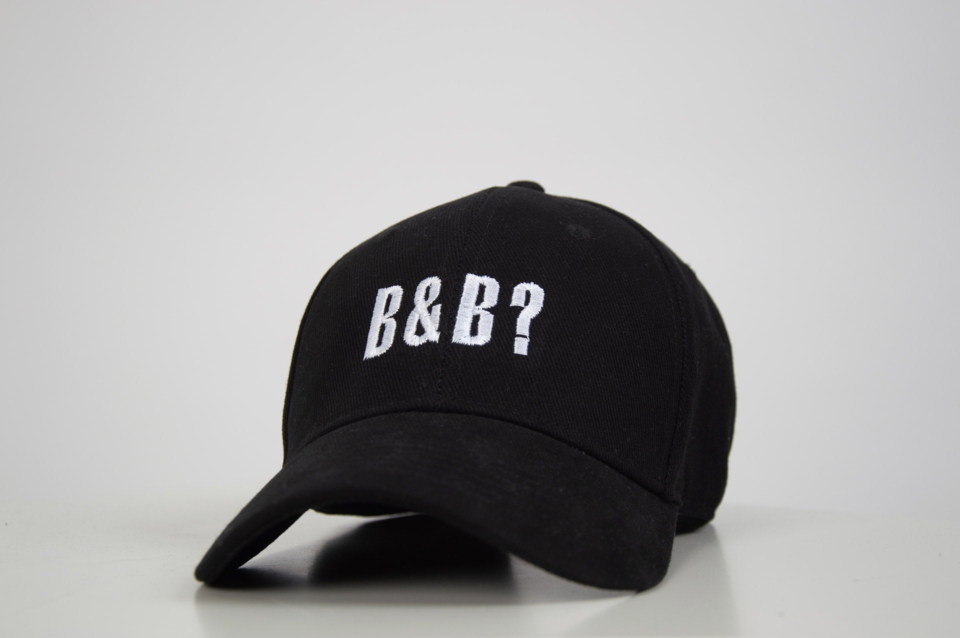 "B&B?" Embroidered Baseball Cap-Black and Black