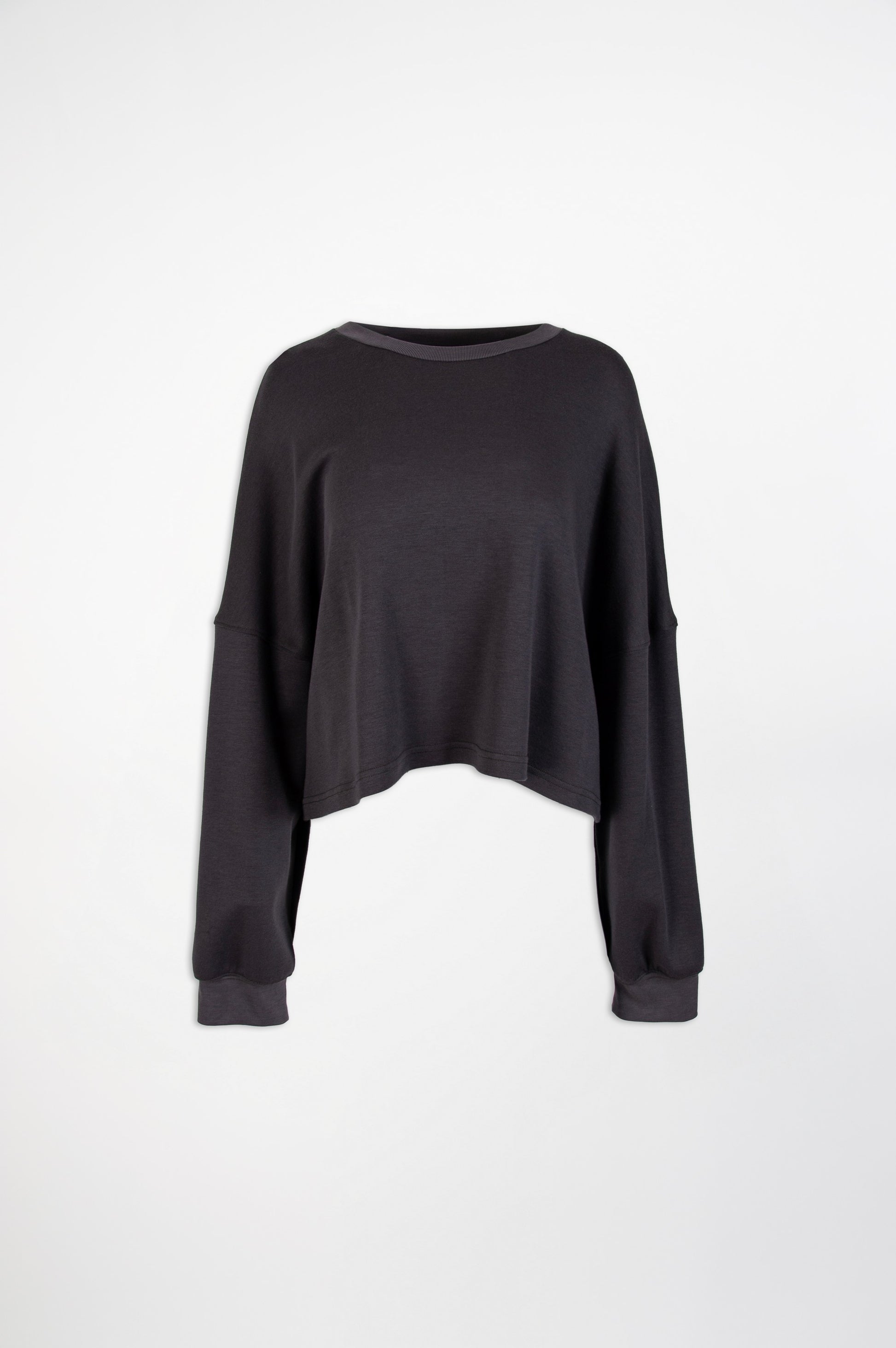 Dark Grey Blouse-Black and Black