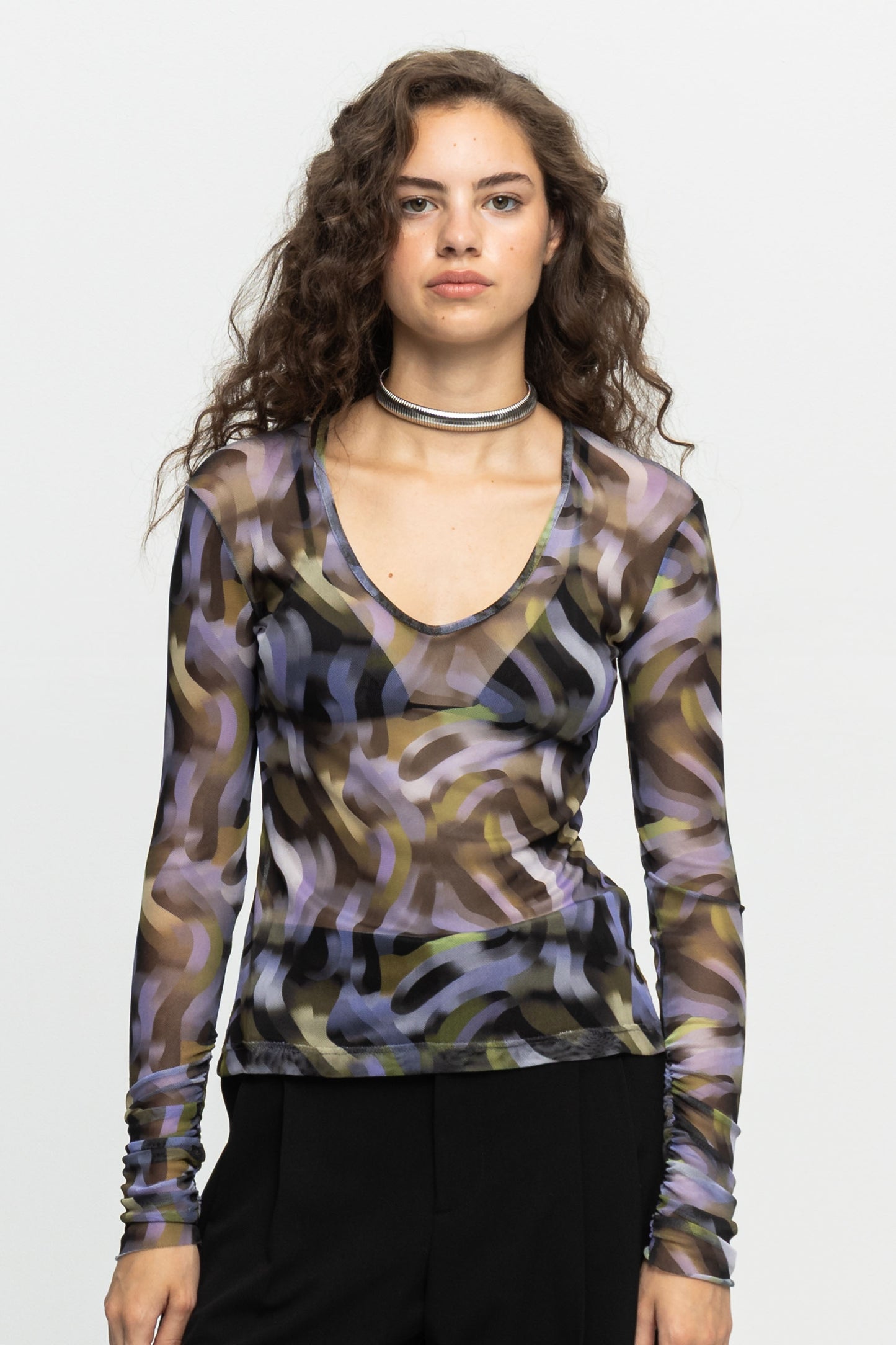"Purple Haze" Blouse-Black and Black