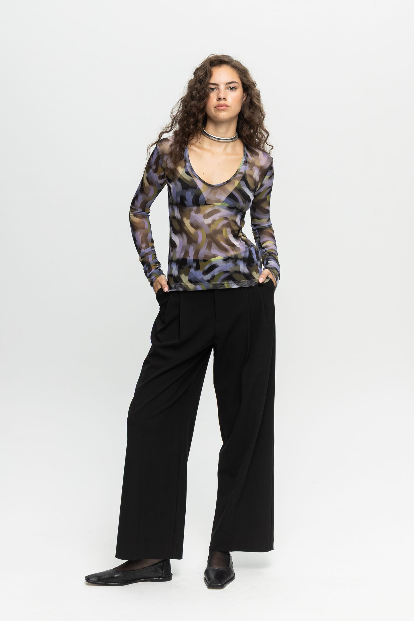 "Purple Haze" Blouse-Black and Black