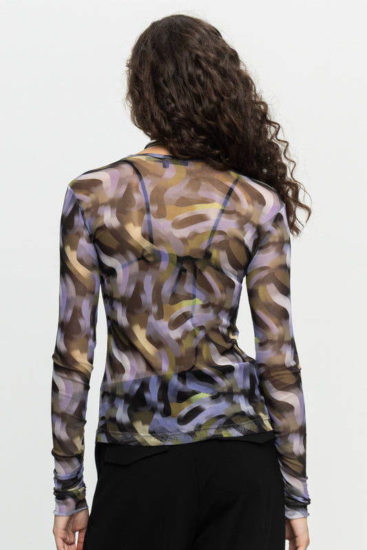 "Purple Haze" Blouse-Black and Black