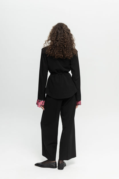 Black Modern Blazer-Black and Black