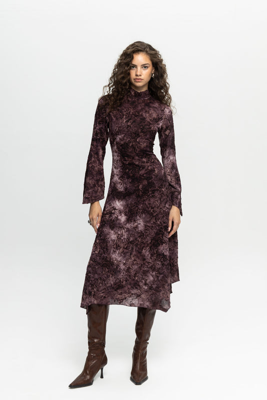 Textured Dress-Black and Black