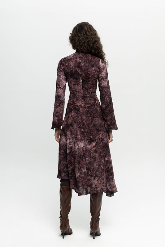 Textured Dress-Black and Black