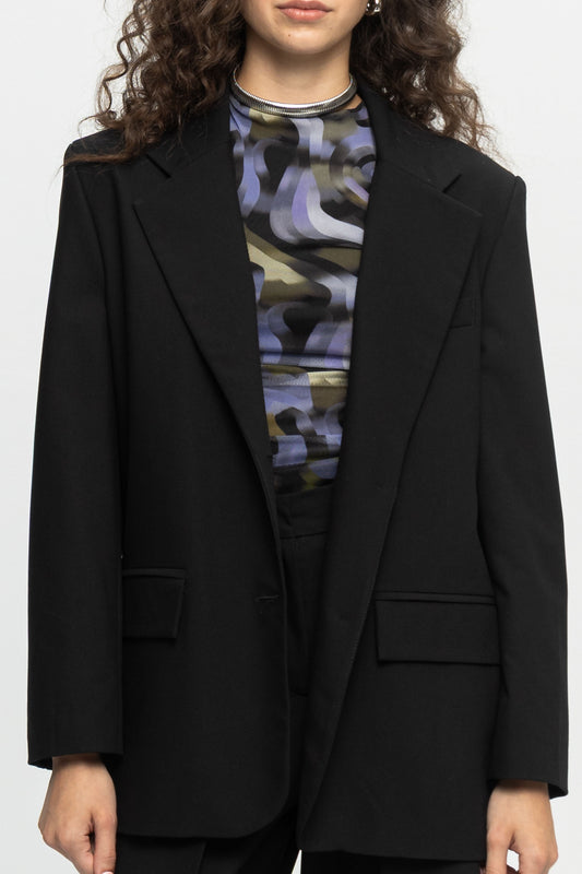 Black Blazer-Black and Black