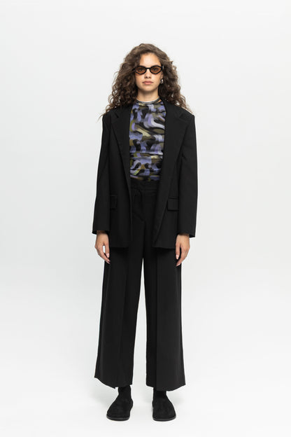 Black Blazer-Black and Black