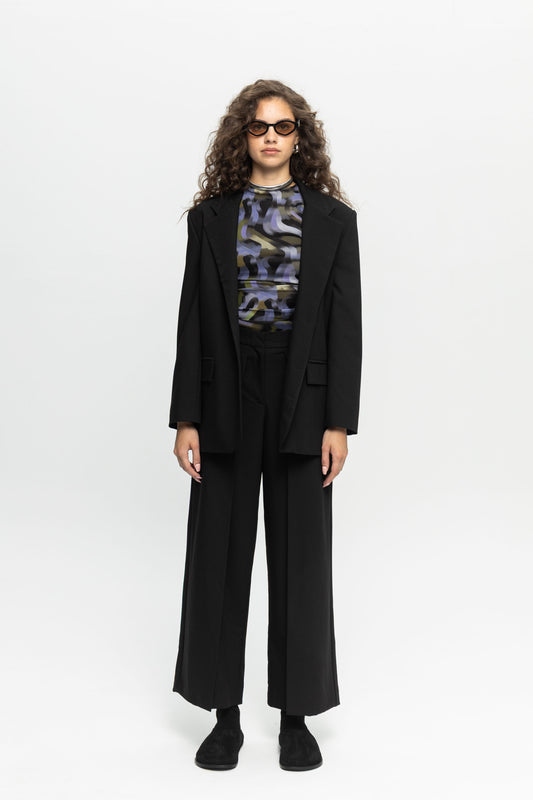 Black Blazer-Black and Black