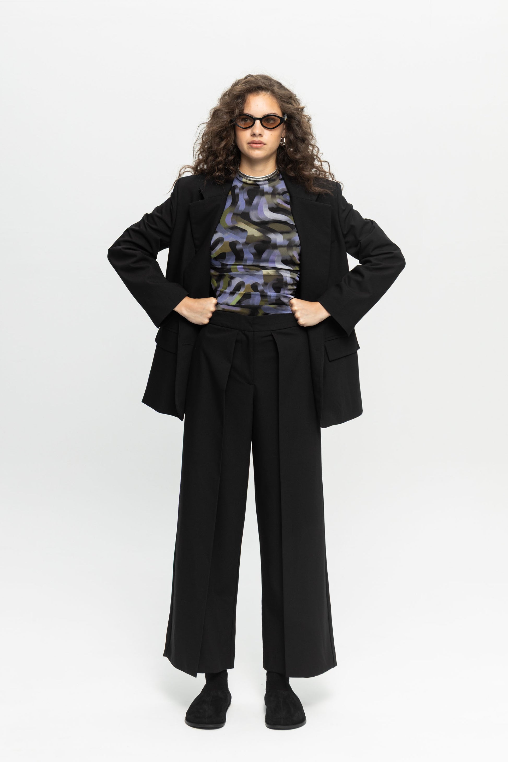 Black Blazer-Black and Black
