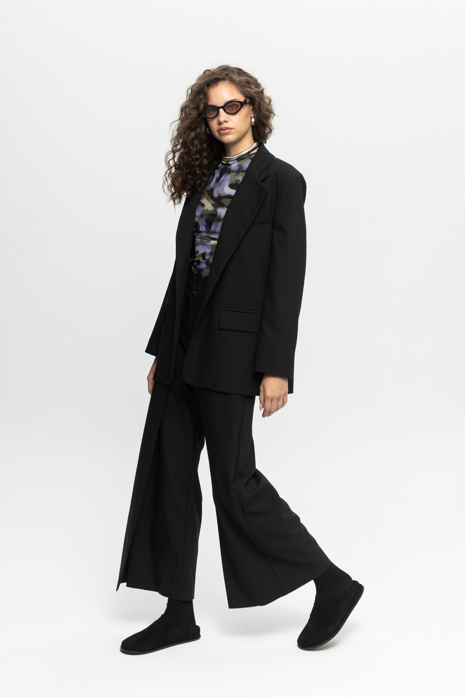 Black Blazer-Black and Black