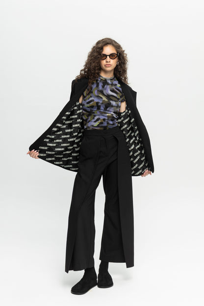 Black Blazer-Black and Black