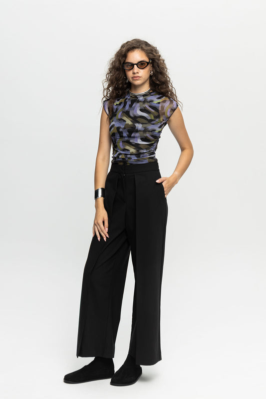"Purple Haze" Top-Black and Black