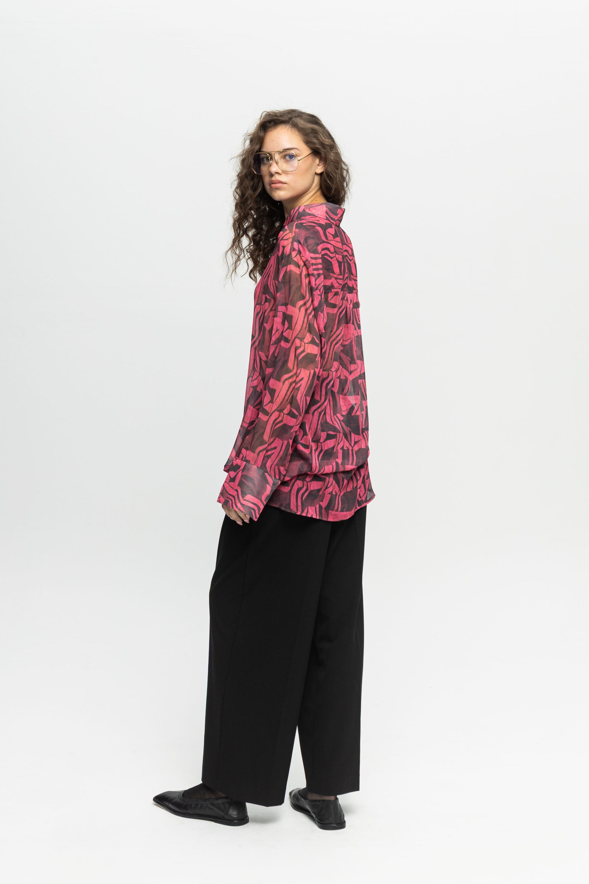 Black Wide-Leg Pants-Black and Black