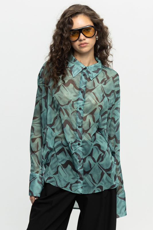"Turquoise Days" Shirt-Black and Black