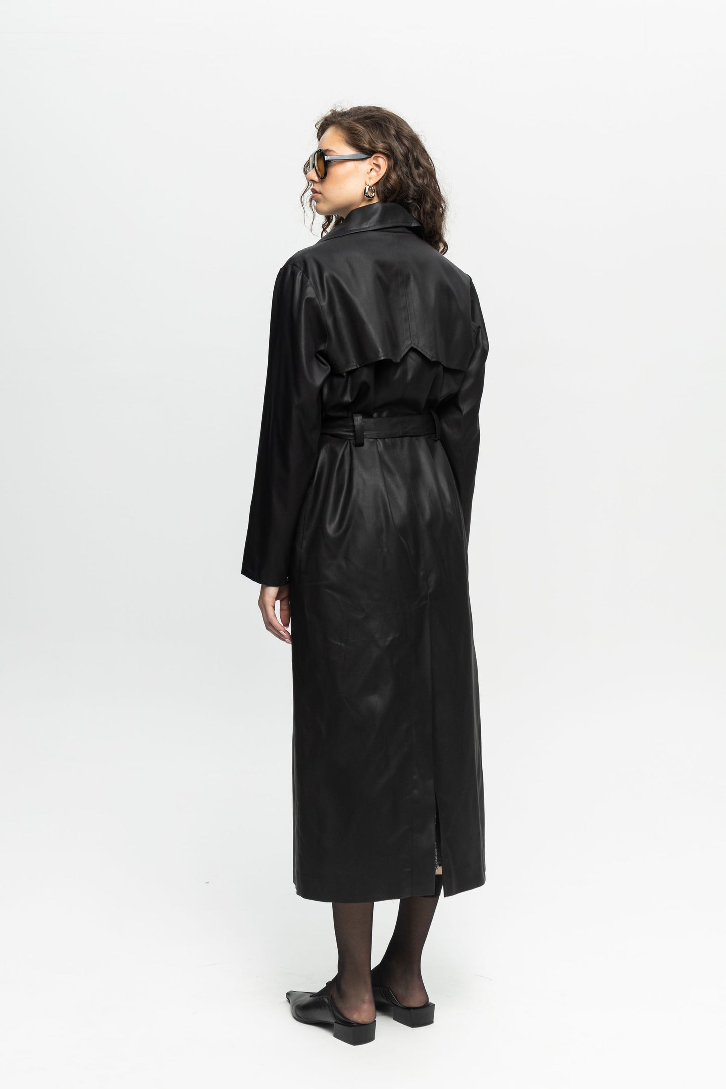 Black Trench Coat-Black and Black
