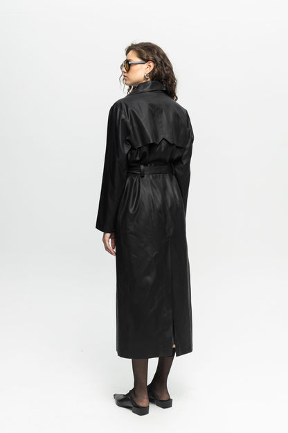 Black Trench Coat-Black and Black