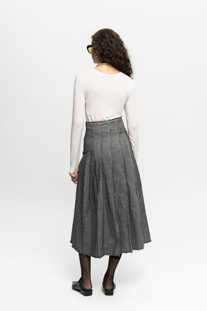 Crewneck Blouse-Black and Black
