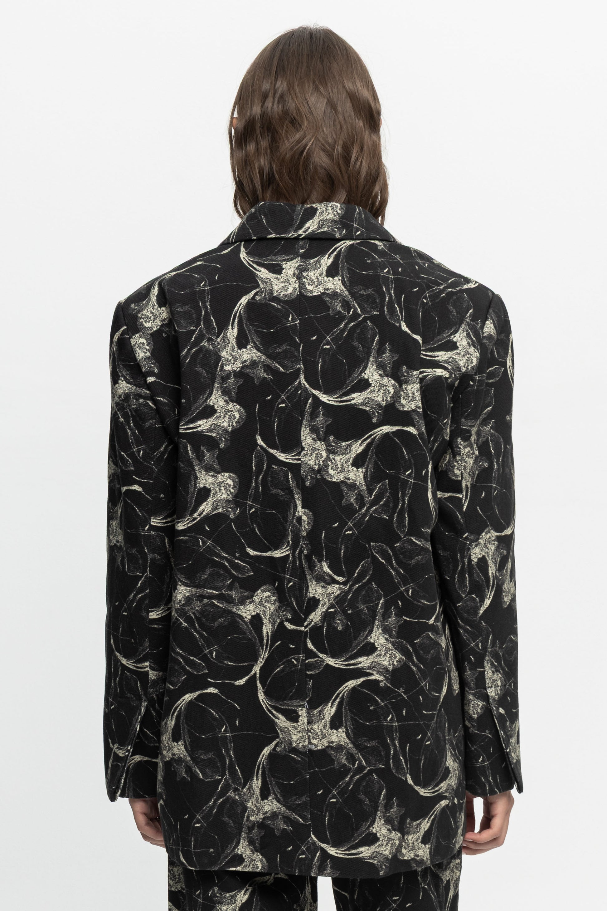 "Night Shift" Denim Blazer-Black and Black