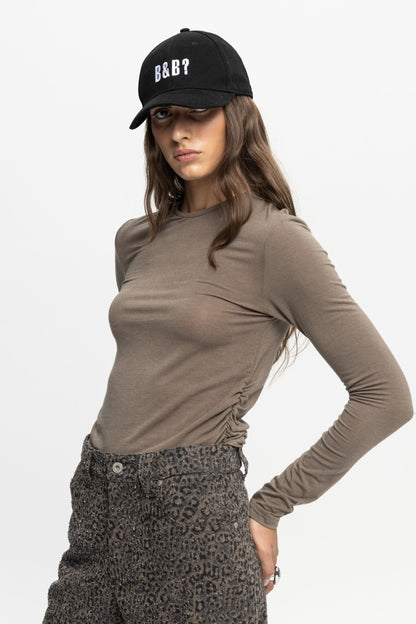 Crewneck Blouse-Black and Black