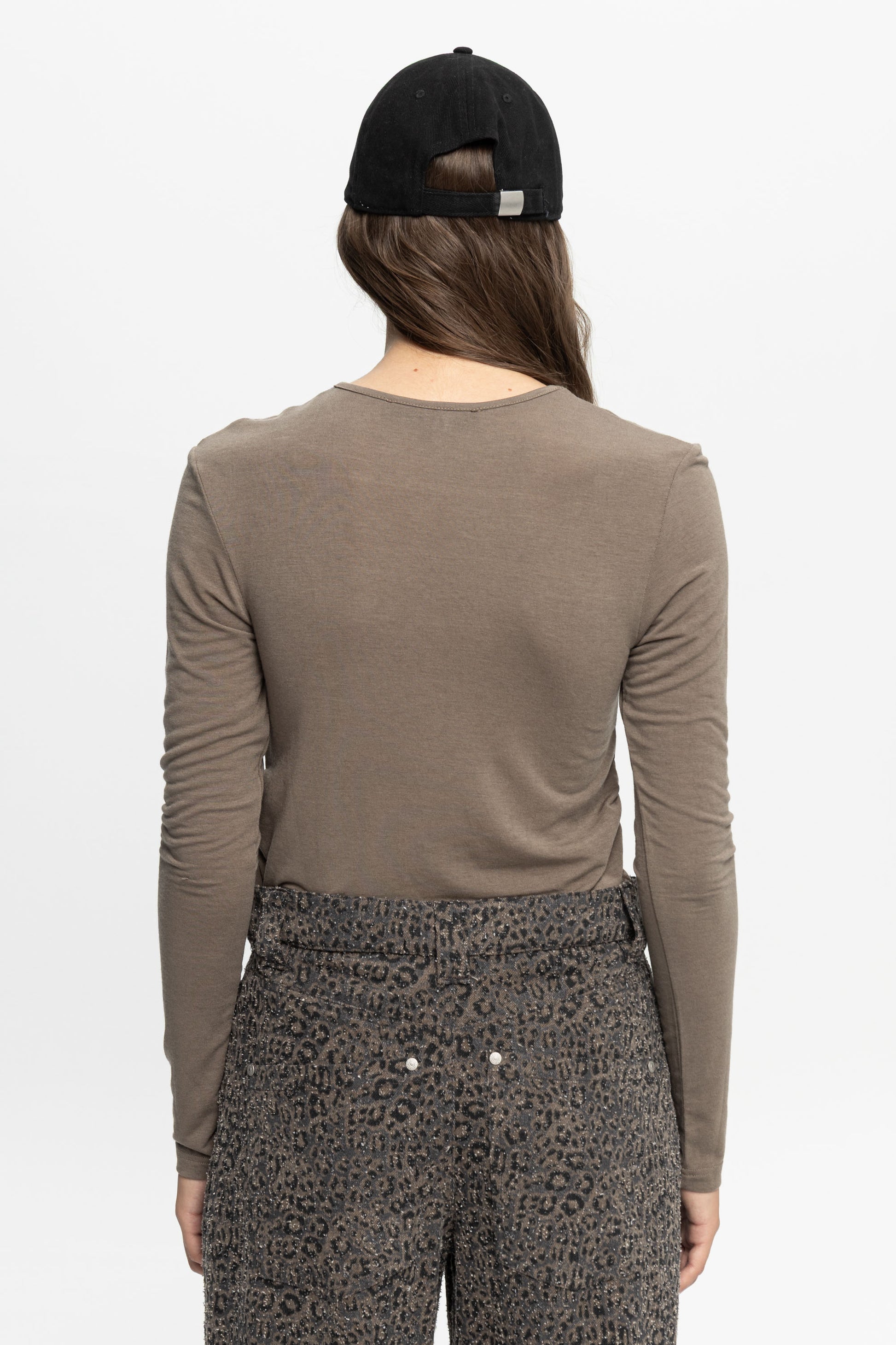 Crewneck Blouse-Black and Black