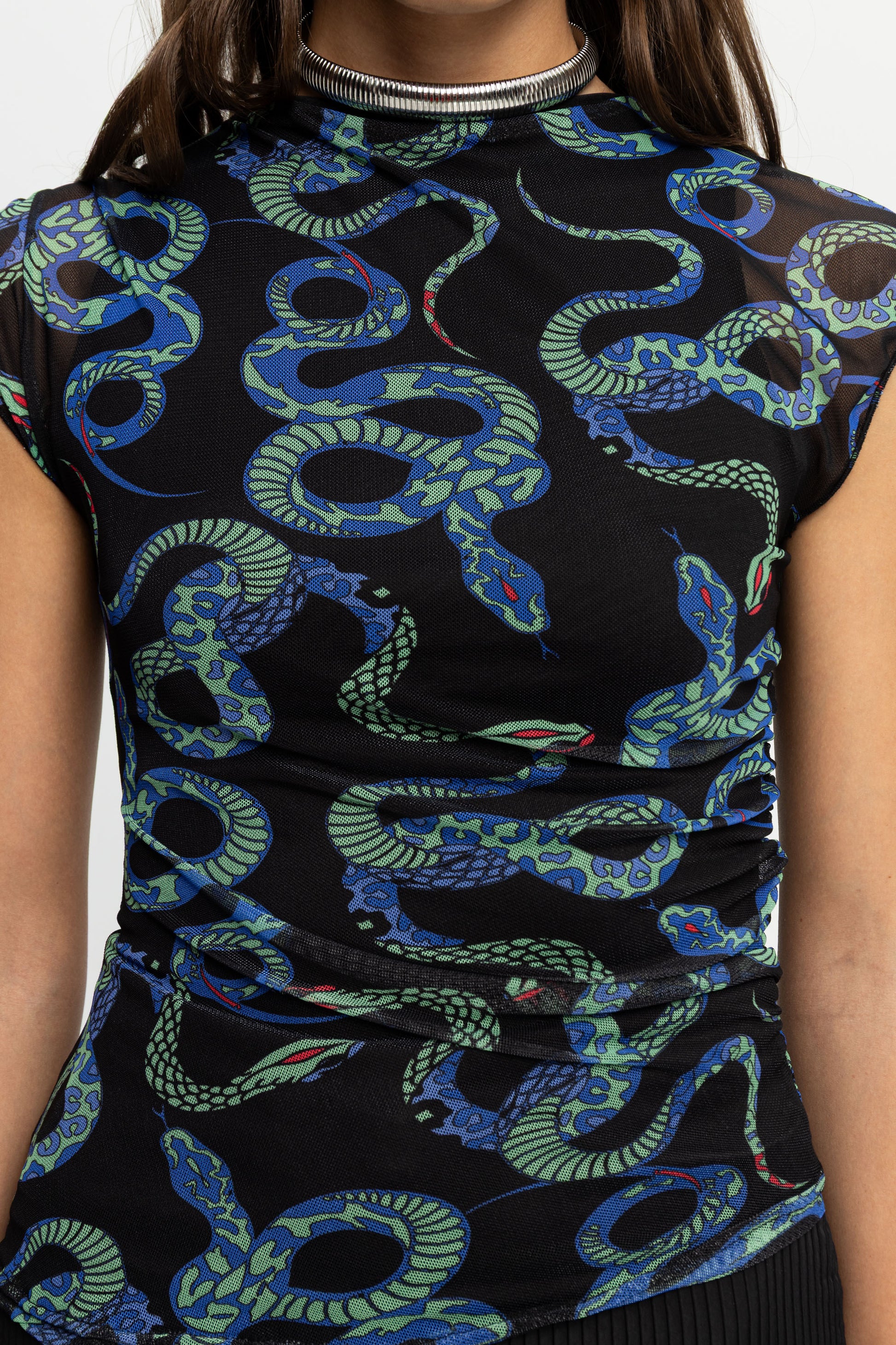 "Snake Bites" Top-Black and Black