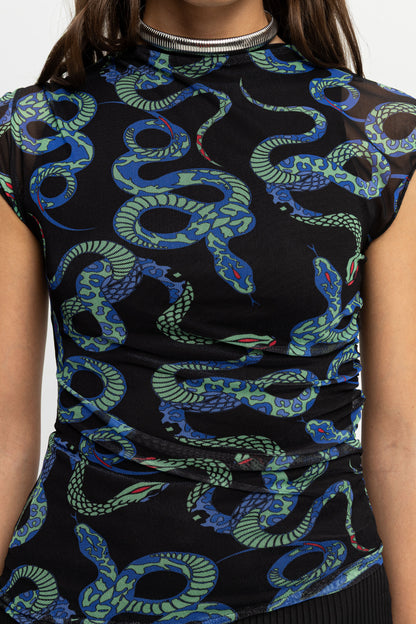"Snake Bites" Top-Black and Black
