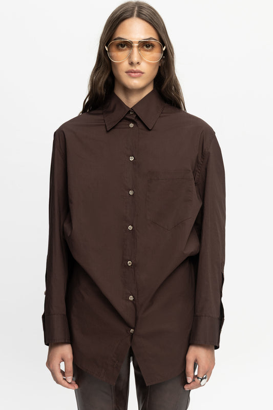 Poplin Shirt-Black and Black